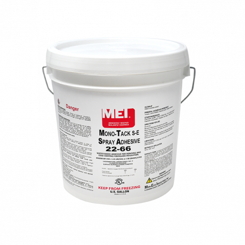 22-66 Mono-Tack S.E. Spray Adhesive is a soft creamy white, water-based spray adhesive that dries to a clear fire-resistive film.